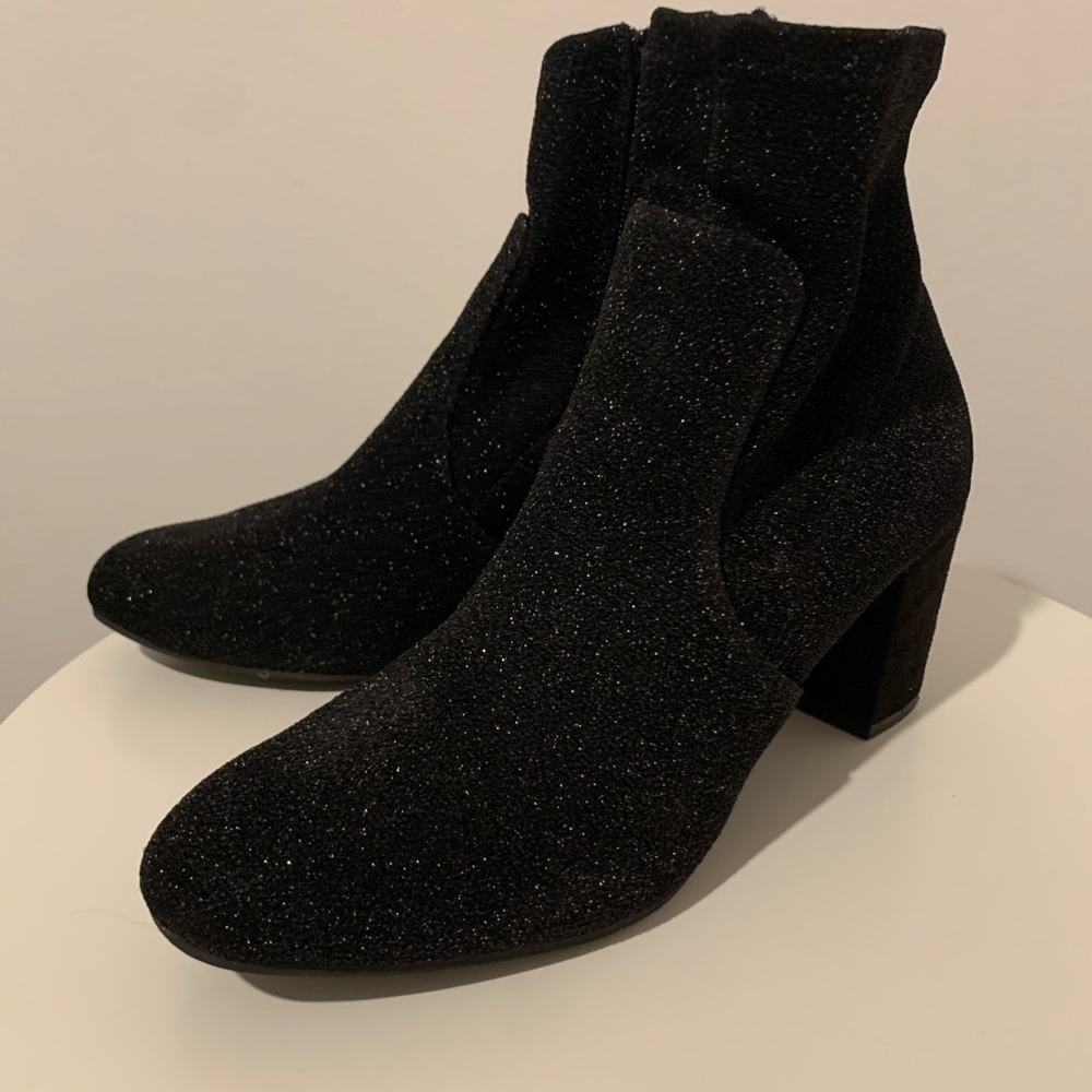 Sparkly Black Booties
